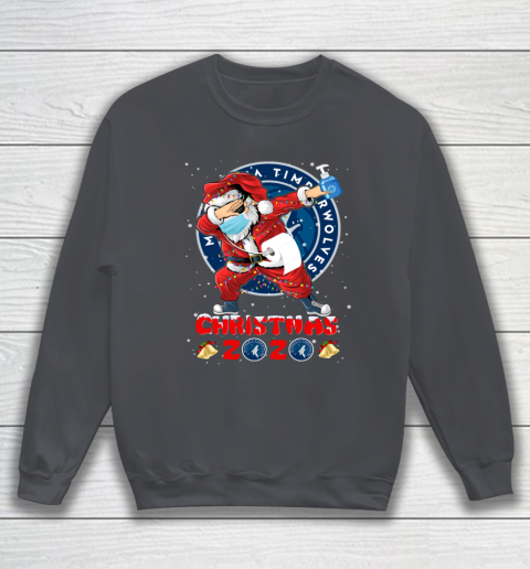 Minnesota Timberwolves Funny Santa Claus Dabbing Christmas 2020 NBA Sweatshirt 4