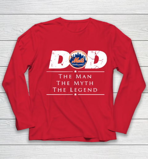 New York Mets MLB Baseball Dad The Man The Myth The Legend Youth Long Sleeve 8