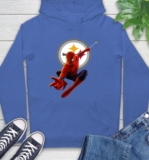 NFL Spider Man Avengers Endgame Football Pittsburgh Steelers Hoodie 9