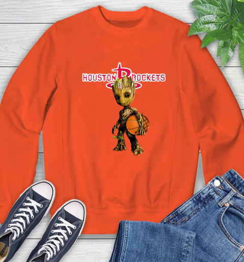 Houston Rockets NBA Basketball Groot Marvel Guardians Of The Galaxy Sweatshirt 4