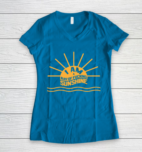 I am a Ray of fucking Sunshine Women's V-Neck T-Shirt 5