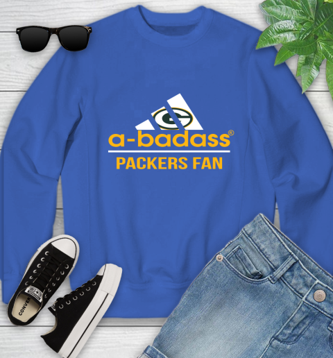 NFL A Badass Green Bay Packers Fan Adidas Football Sports Youth Sweatshirt 7