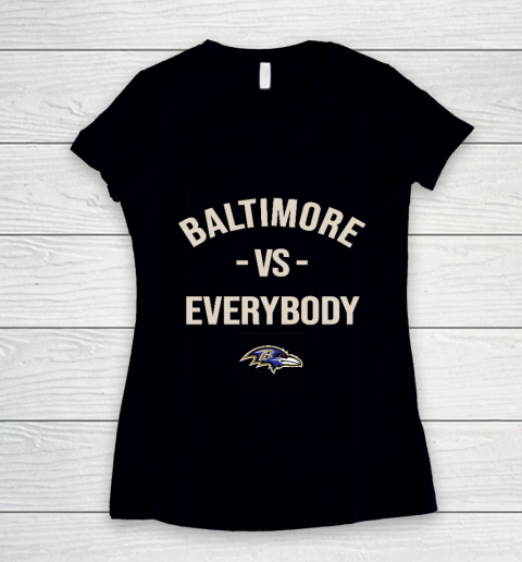 Baltimore Ravens Vs Everybody Women's V-Neck T-Shirt