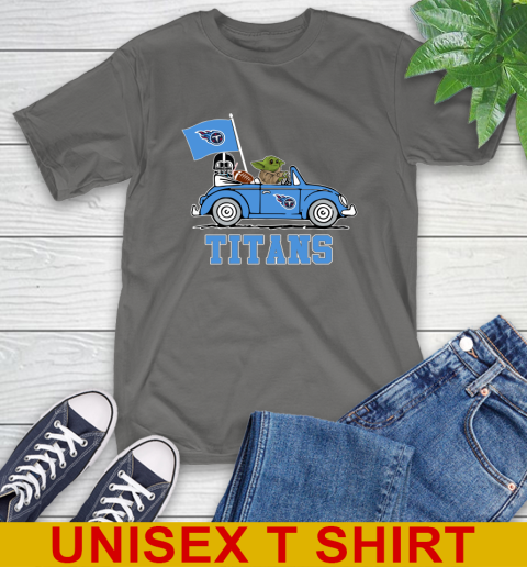 NFL Football Tennessee Titans Darth Vader Baby Yoda Driving Star Wars Shirt T-Shirt 8