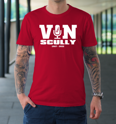 Vin Scully Microphone 1927 2022 T-Shirt 8