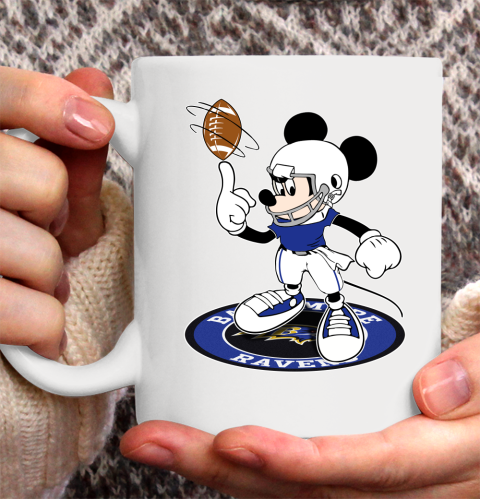 NFL Football Baltimore Ravens Cheerful Mickey Disney Shirt Ceramic Mug 11oz 2