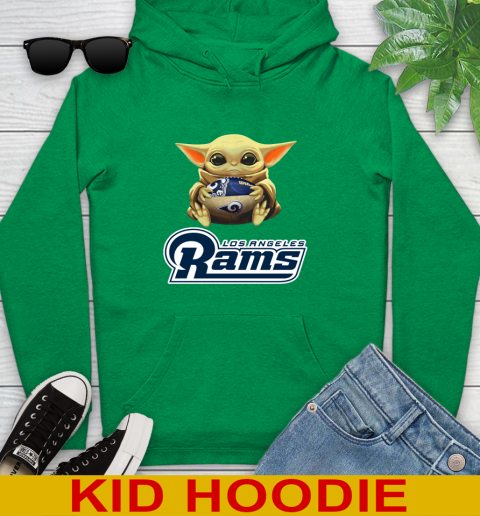 NFL Football Los Angeles Rams Baby Yoda Star Wars Shirt Youth Hoodie 8