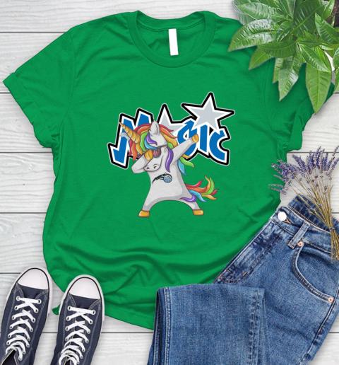 Orlando Magic NBA Basketball Funny Unicorn Dabbing Sports Women's T-Shirt 6