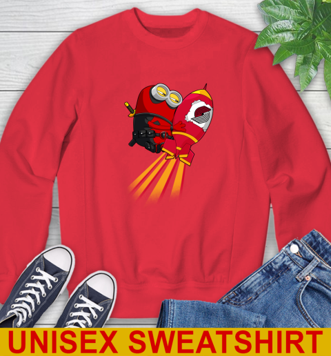 NBA Basketball Portland Trail Blazers Deadpool Minion Marvel Shirt Sweatshirt 12