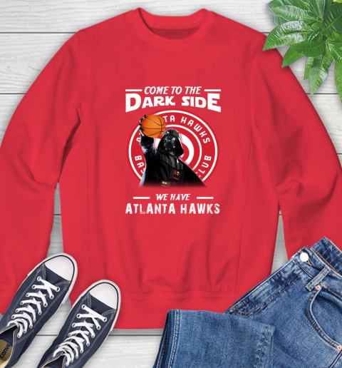 NBA Come To The Dark Side We Have Atlanta Hawks Star Wars Darth Vader Basketball Sweatshirt 10