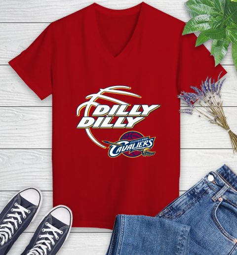 NBA Cleveland Cavaliers Dilly Dilly Basketball Sports Women's V-Neck T-Shirt 12