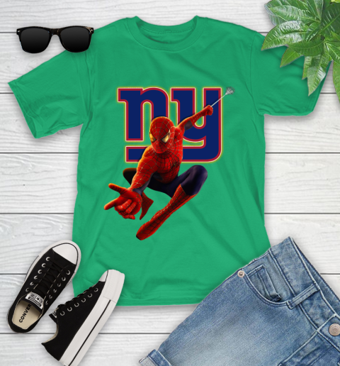 NFL Spider Man Avengers Endgame Football New York Giants Youth T-Shirt 6