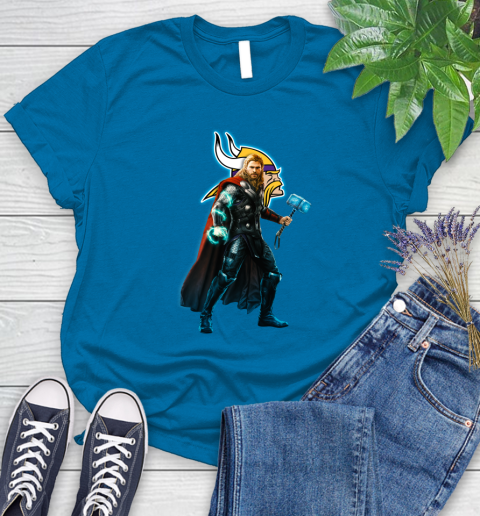 NFL Thor Avengers Endgame Football Minnesota Vikings Women's T-Shirt 7