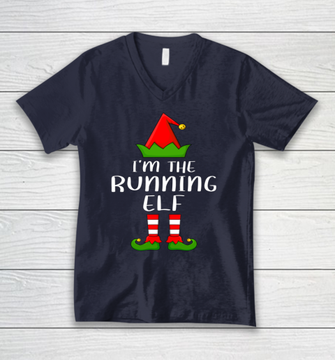 Funny Family Christmas Shirts I'm The Running Elf Christmas V-Neck T-Shirt 2