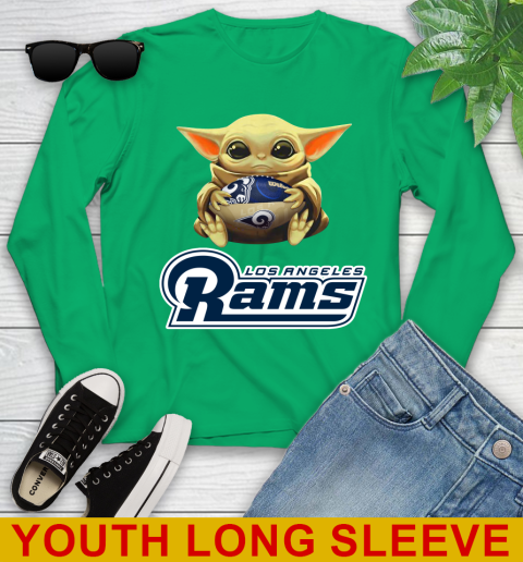 NFL Football Los Angeles Rams Baby Yoda Star Wars Shirt Youth Long Sleeve 8 NFL Football Los Angeles Rams Baby Yoda Star Wars Shirt Youth Long Sleeve - Image 8