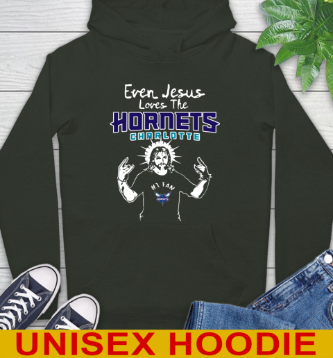 Charlotte Hornets NBA Basketball Even Jesus Loves The Hornets Shirt Hoodie - Image 13
