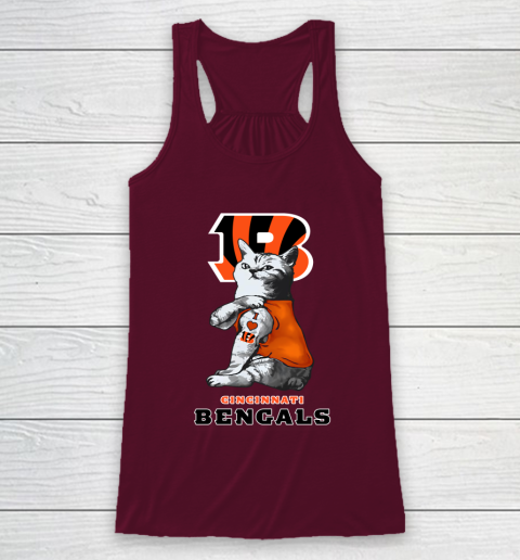 NFL Football My Cat Loves Cincinnati Bengals Racerback Tank 2