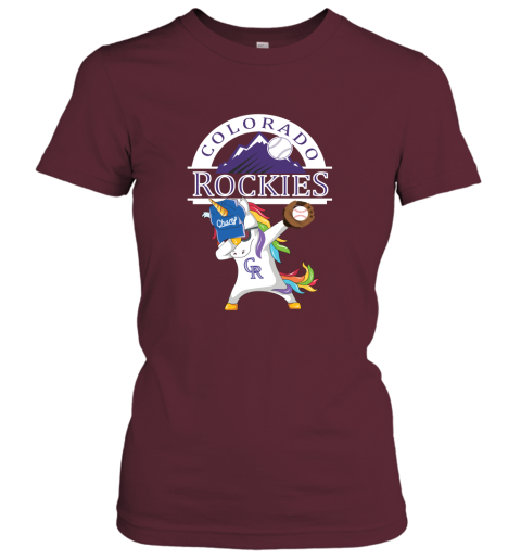 Hip Hop Dabbing Unicorn Flippin Love Colorado Rockies Women's T-Shirt