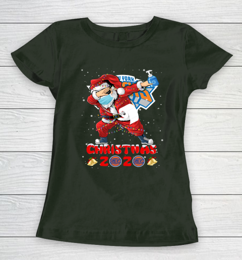 New York Knicks Funny Santa Claus Dabbing Christmas 2020 NBA Women's T-Shirt 4