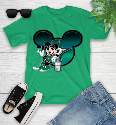 NHL Dallas Stars Stanley Cup Mickey Mouse Disney Hockey T Shirt Youth T-Shirt 6