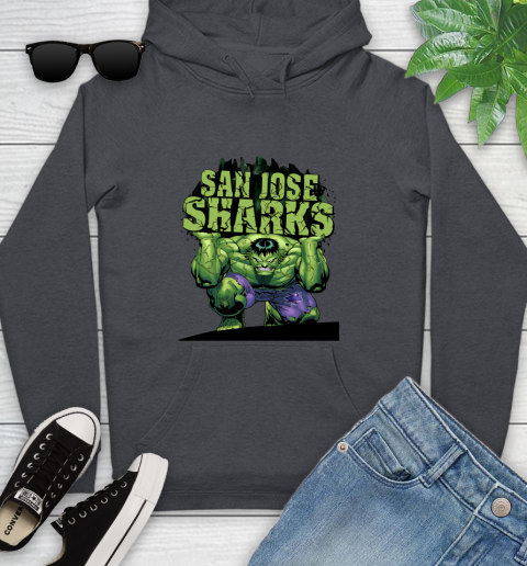 San Jose Sharks NHL Hockey Incredible Hulk Marvel Avengers Sports Youth Hoodie 8