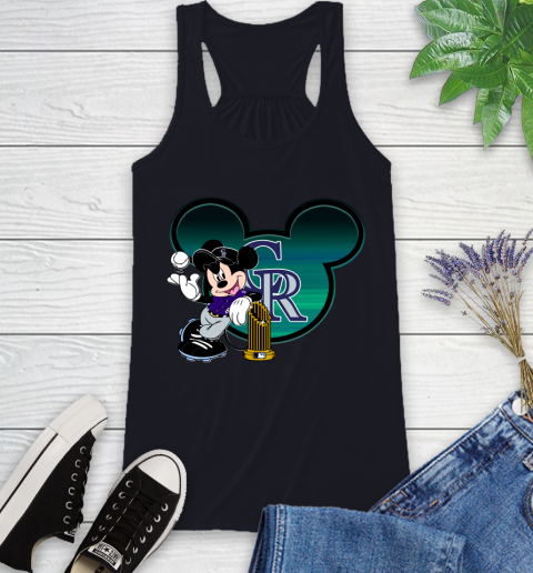 MLB Colorado Rockies The Commissioner's Trophy Mickey Mouse Disney Racerback Tank 10