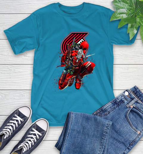 NBA Deadpool Marvel Comics Sports Basketball Portland Trail Blazers T-Shirt 8