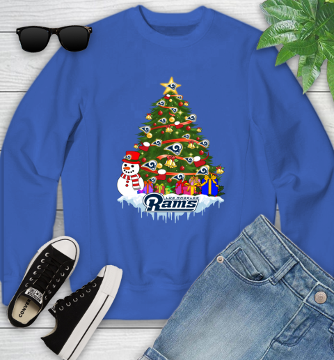 Los Angeles Rams Merry Christmas NFL Football Sports Youth Sweatshirt 8