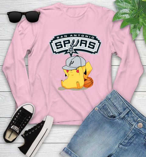 NBA Pikachu Basketball Sports San Antonio Spurs Youth Long Sleeve 10