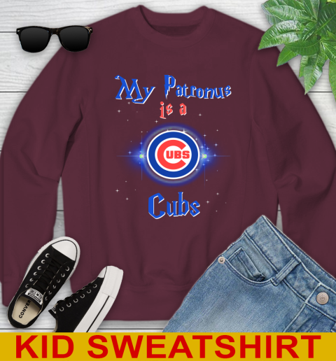 MLB Baseball Harry Potter My Patronus Is A Chicago Cubs Youth Sweatshirt 4