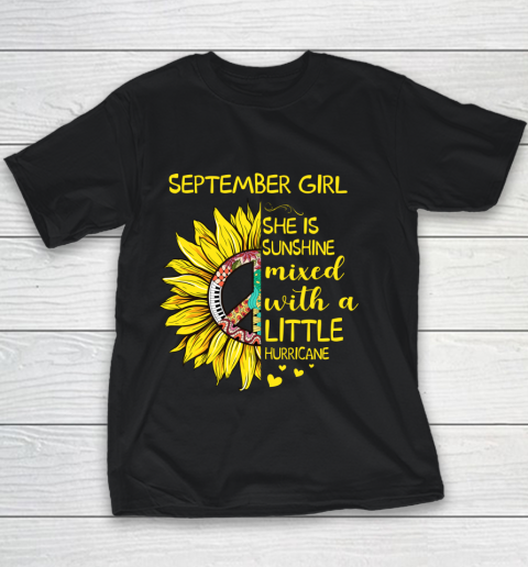 September Girl She is Sunshine Shirt Women Hippie Sunflower Youth T-Shirt