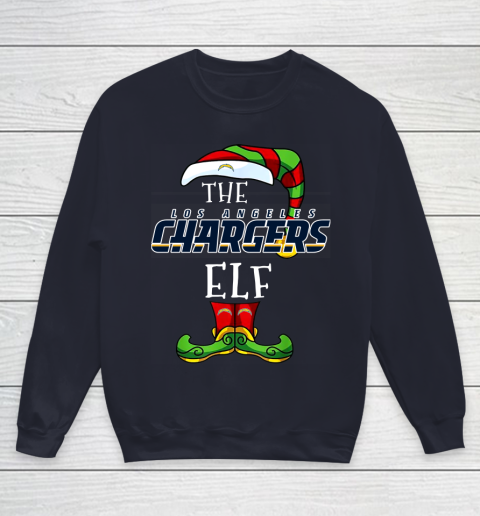 Los Angeles Chargers Christmas ELF Funny NFL Youth Sweatshirt 2
