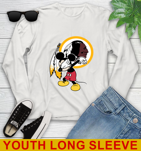 Washington Redskins NFL Football Dabbing Mickey Disney Sports Youth Long Sleeve 12