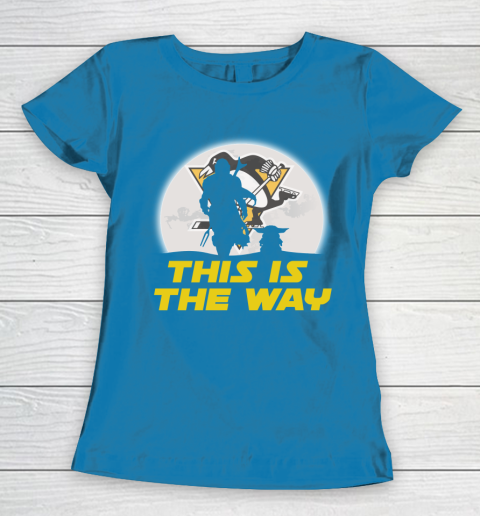 Pittsburgh Penguins NHL Ice Hockey Star Wars Yoda And Mandalorian This Is The Way Women's T-Shirt 6