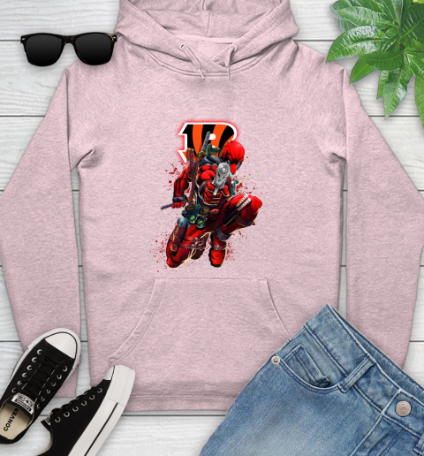 NFL Deadpool Marvel Comics Sports Football Cincinnati Bengals Youth Hoodie 10