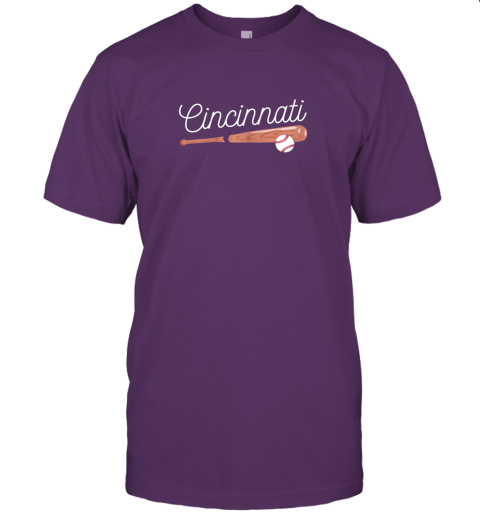0nor cincinnati baseball tshirt classic ball and bat design jersey t shirt 60 front team purple