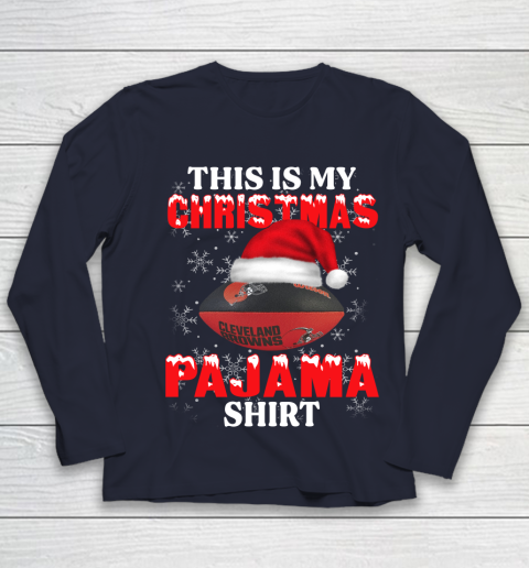 Cleveland Browns This Is My Christmas Pajama Shirt NFL Youth Long Sleeve 2
