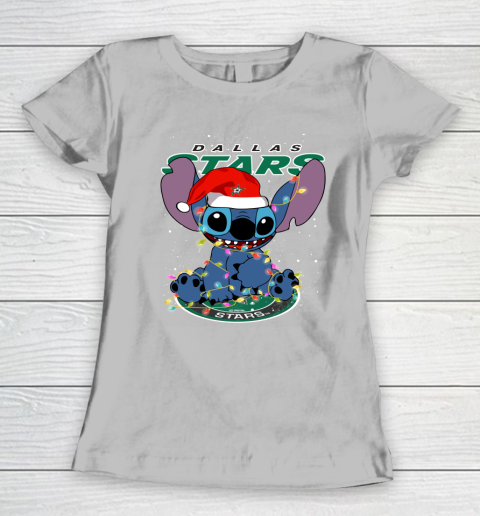 Dallas Stars NHL Hockey noel stitch Christmas Women's T-Shirt 3