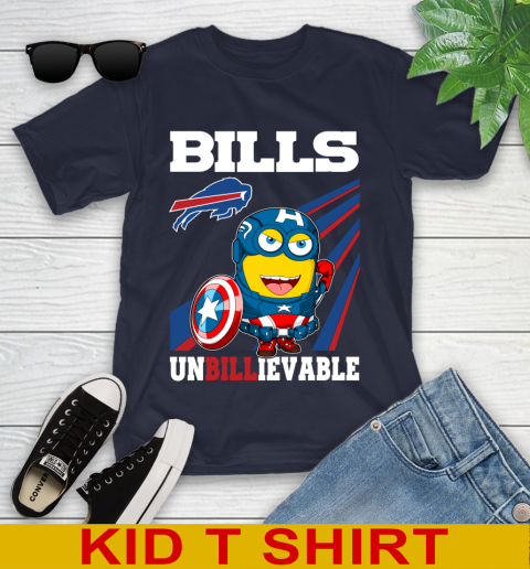 NFL Football Buffalo Bills Captain America Marvel Avengers Minion Shirt Youth T-Shirt 2