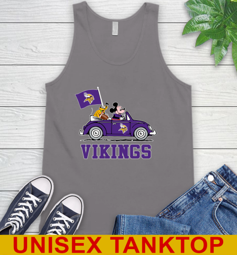 NFL Football Minnesota Vikings Pluto Mickey Driving Disney Shirt Tank Top 7