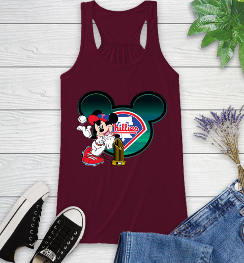 MLB Philadelphia Phillies The Commissioner's Trophy Mickey Mouse Disney Racerback Tank 3