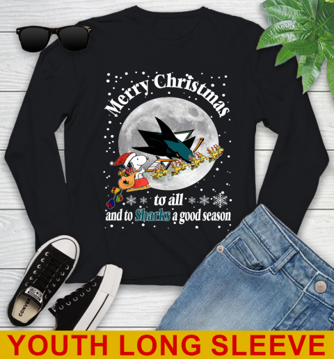 San Jose Sharks Merry Christmas To All And To Sharks A Good Season NHL Hockey Sports Youth Long Sleeve