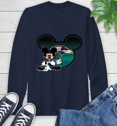 NFL Baltimore Ravens Mickey Mouse Disney Football T Shirt Long Sleeve T-Shirt 4