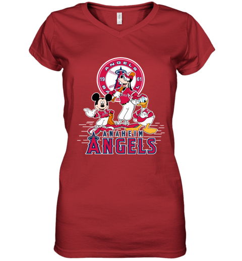 MLB Los Angeles Angels Mickey Mouse Donald Duck Goofy Baseball T Shirt T  Shirt