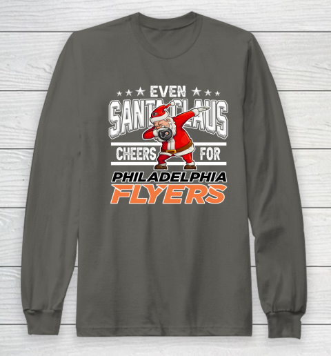 Philadelphia Flyers Even Santa Claus Cheers For Christmas NHL Long Sleeve T-Shirt 5