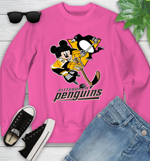 NHL Pittsburgh Penguins Mickey Mouse Disney Hockey T Shirt Youth Sweatshirt 7