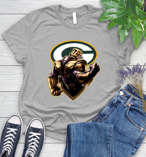 NFL Thanos Avengers Endgame Football Sports Green Bay Packers Women's T-Shirt 5