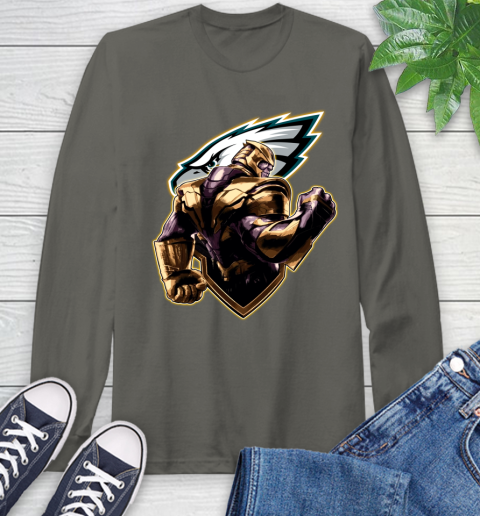 NFL Thanos Avengers Endgame Football Sports Philadelphia Eagles Long Sleeve T-Shirt 8