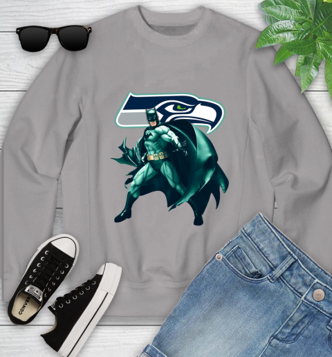 NFL Batman Football Sports Seattle Seahawks Youth Sweatshirt 4