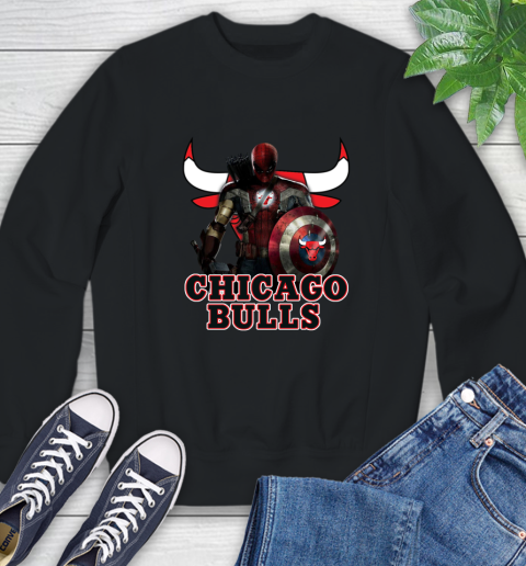 Chicago Bulls NBA Basketball Captain America Thor Spider Man Hawkeye Avengers Sweatshirt 2